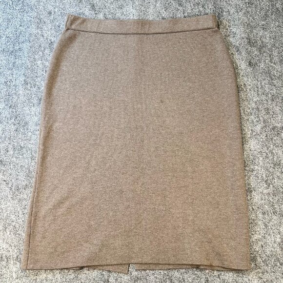 J.Jill Pure Jill Textured Knit Pull-On Skirt WMNS L Neutral Midi Soft Timeless - Picture 1 of 11